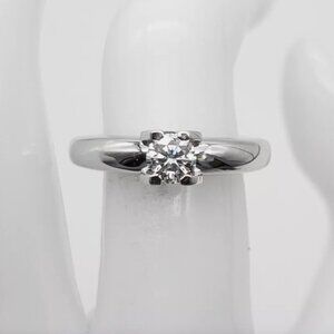 Cartier GIA TRIPLE X VS1 G ROUND .50CT Diamond 18k White Gold Ring PAPERS